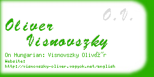 oliver visnovszky business card